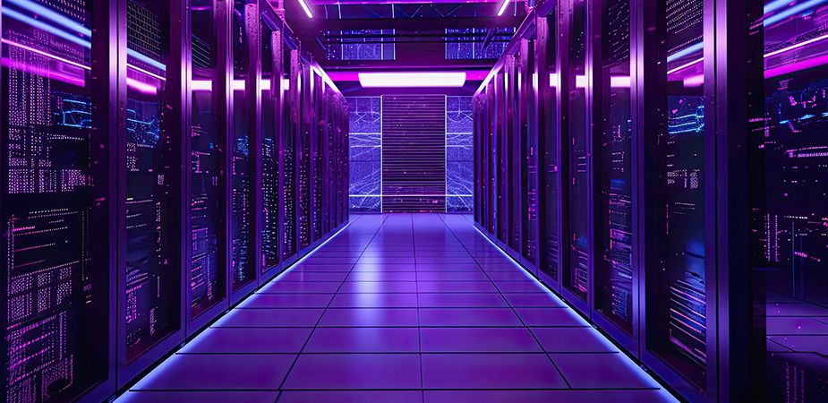 Dark server room