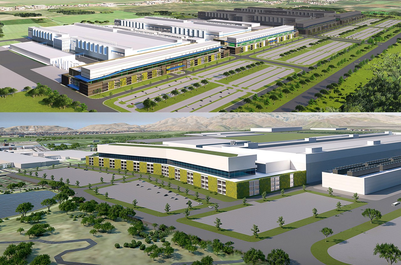 Facility renderings for Clay, NY and Boise, ID